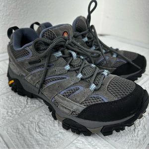 Merrell Hiking Shoes Womens 8 Moab 2 Gray Suede Waterproof Trail Sneakers